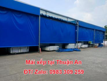 Thi công mái xếp di động tại Thuận An – Bình Dương